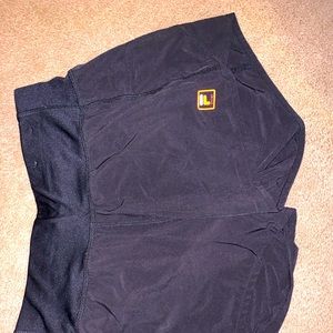 Black athletic shorts with liner